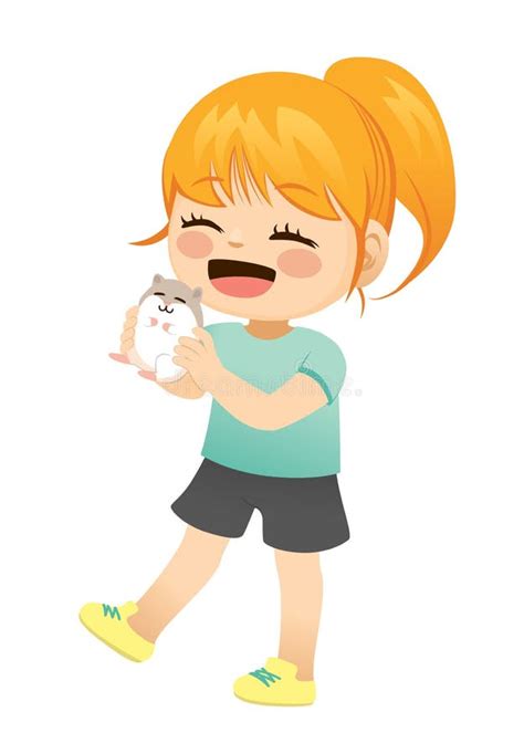 Girl With Hamster Cartoon Stock Vector Illustration Of Hamster 50901040