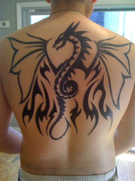 Cool Amazing Tribal Dragon Back Tattoos Que La Historia