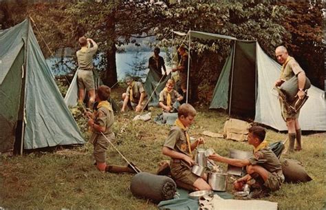 Boy Scout Camping Plymouth Ma Postcard