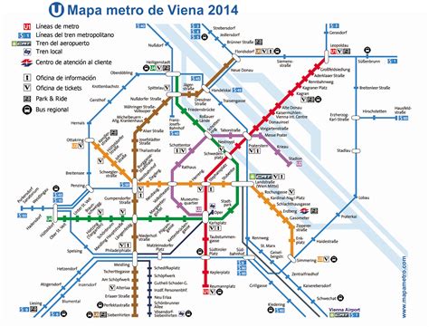 Mapa Metro De Viena Vienna U Bahn Austria