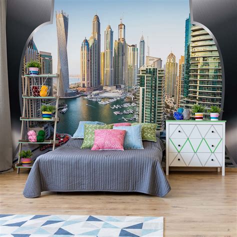 Dubai City Skyline Wall Mural Buy Online At Europosters