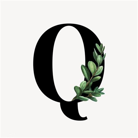 Botanical Capital Letter Q Vector Premium Image By Aum