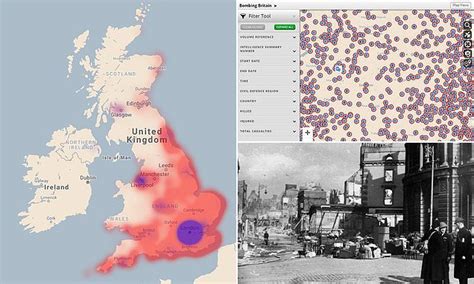 Heat Map Shows All Bombs That Fell On The Uk In World War Ii Daily Mail Online