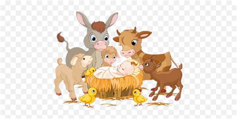 Nativity Baby Jesus With Animals Emojinativity Emoji Free