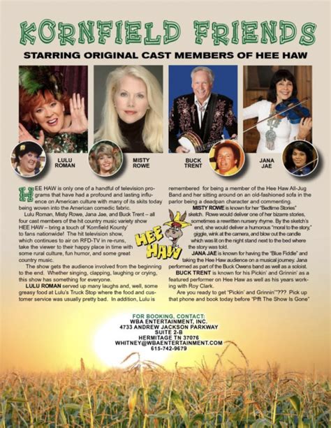 Kornfield Friends With Hee Haw Greats Coming To A City Near You Jana