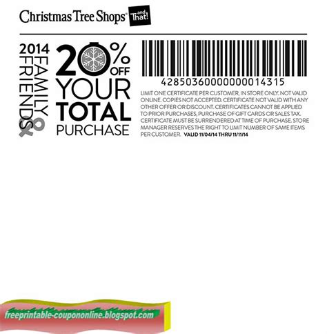 Check spelling or type a new query. Printable Coupons 2019: Christmas Tree Shops Coupons