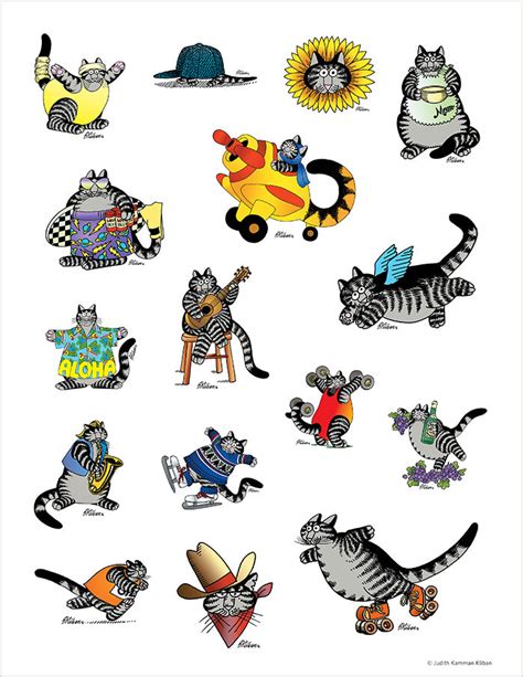 B Kliban Cat Stickers Sticker Book British Isles