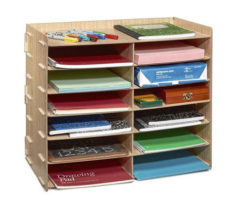 Adiroffice Wood Home Office Paper Storage 12 Shelf File Desk Stand Organizer 819598021515 Ebay