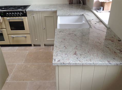This Gorgeous River Valley White Granite Solid Kitchen Worktop Is