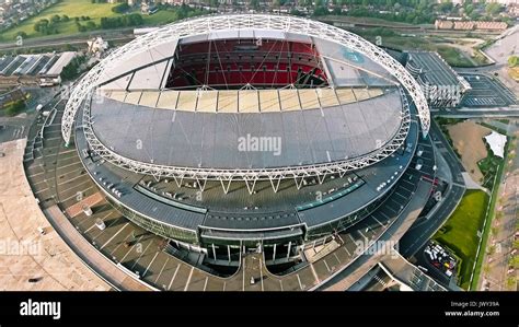 Aerial View Of Wembley Stadium And Wembley Arena High Resolution Stock