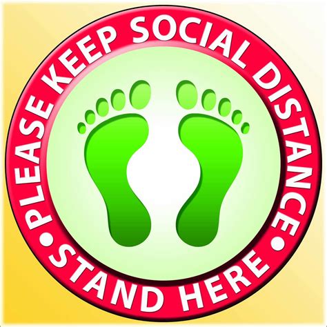 Keep Social Distance Floor Sticker Stand Here Sticker Sticker Jarak