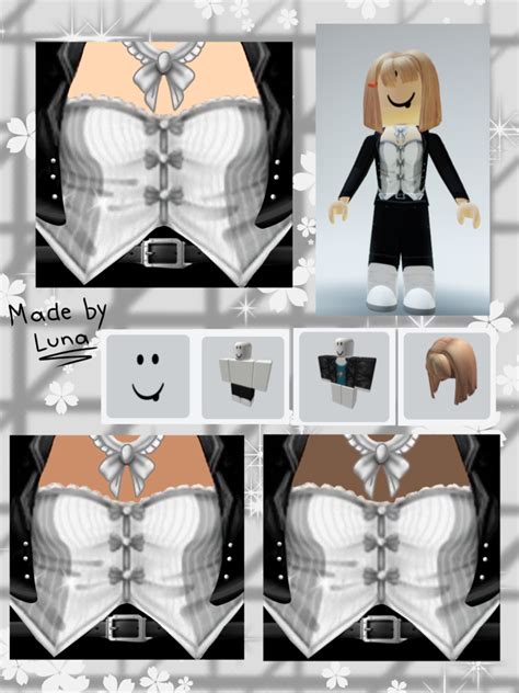 Free Roblox T Shirt Girl Roblox Free Outfit Covered Jacket White Bow