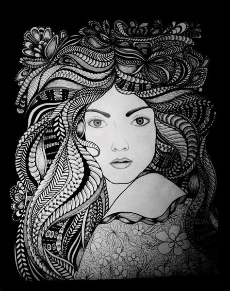 Classy Zentangle Kamala Durga Drawings And Illustration People