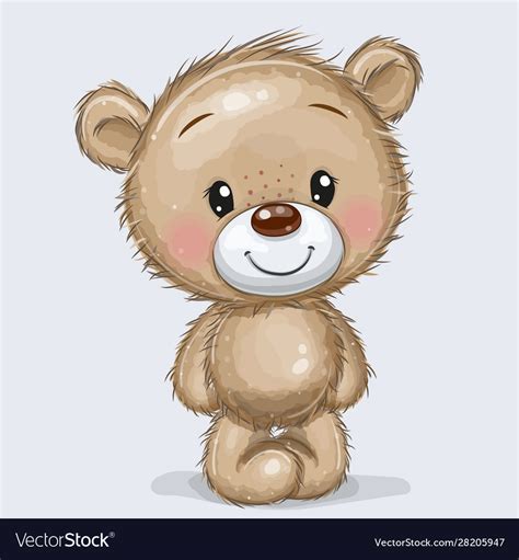 Cartoon Teddy Bear Isolated On A White Background Vector Image