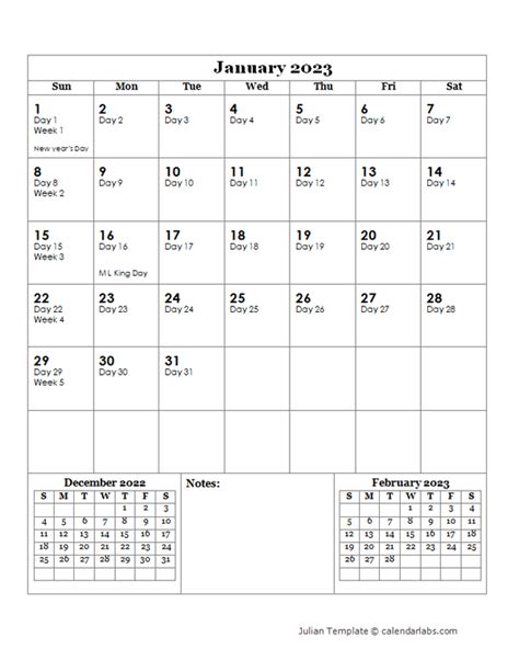 2023 Julian Day Calendar Free Printable Templates