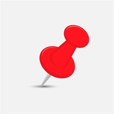Premium Vector Red Pushpin Flatvector Illustration Isolated On White