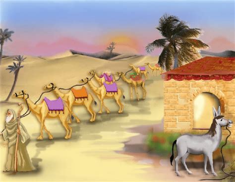 זכותו של אברהם אבינו לסייעו לרפאות את החולה בזכות אבן טובה זו של מצוות הכנסת אורחים. מאוירים לצעירים | מחלקי המים