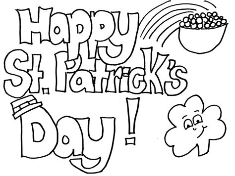 Happy St Patricks Day Printable Coloring Pages Preschool Crafts