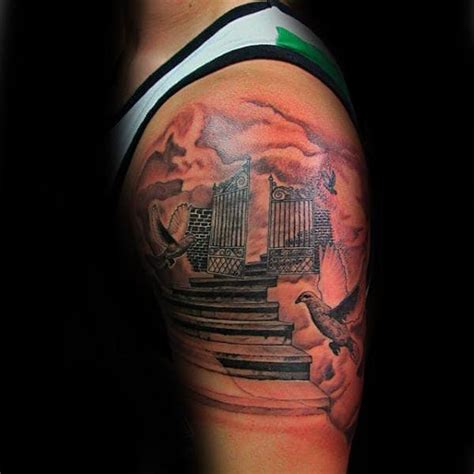50 Heaven Tattoos For Men - Higher Place Design Ideas