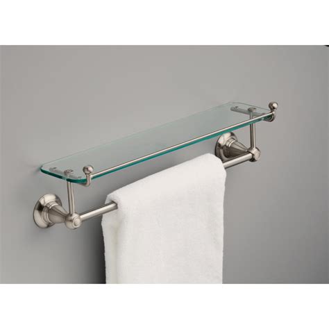 Shop a wide selection of chrome glass shelf with towel bar in a variety of colors, materials and styles to fit your home. 18 in. Towel Bar Glass Shelf Bathroom Mountable Spot ...