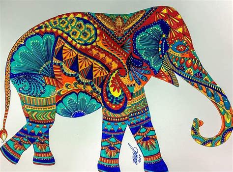 Colorful Tribal Elephant Drawing Elitedrywallandpainting