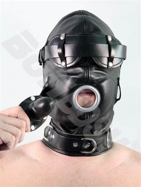 The Loon Bdsm Mask Locking Leather Hood With Pure Silicone Etsy