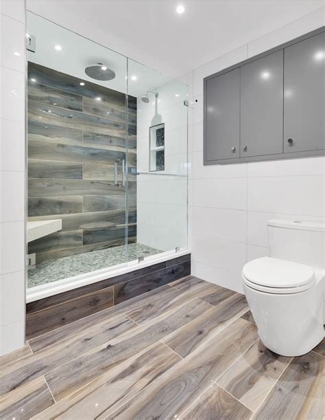 Cool Bathroom With Wood Look Tile Ideas Property Peluang Bisnis Tips