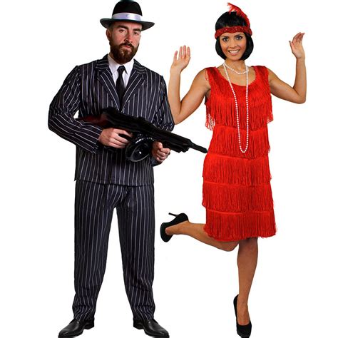 Gangster And Flapper Couples Costume 1920s Fancy Dress The Great Gatsby Outfit Ebay