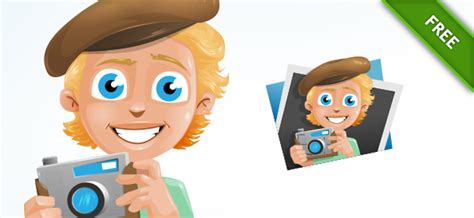 Camera Boy Vector Illustration Vector Characters