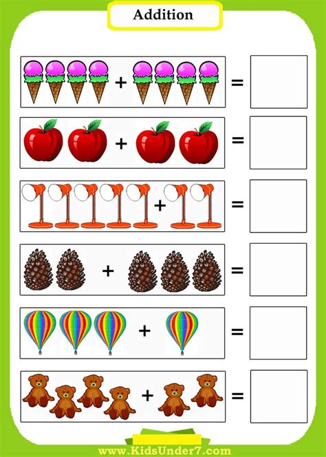 preschool math addition worksheets introduce preschoolers  math