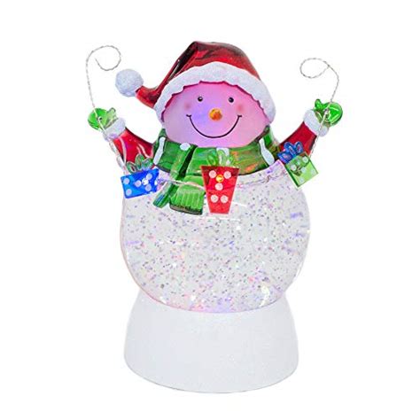 Snowman Swirl Dome Snowglobe With Color Changing Led Light Trutnni