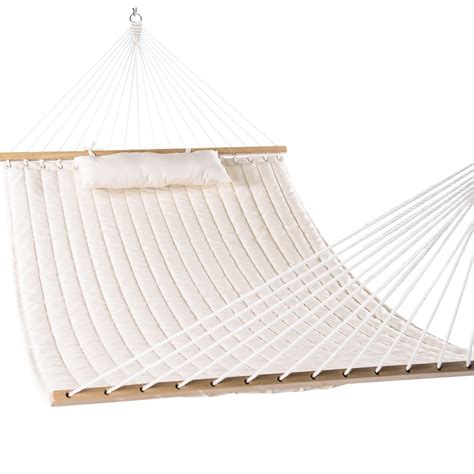 Lazy Daze Hammocks Double Quilted Fabric Swing With Pillow 55 Beige