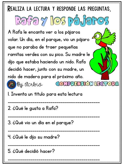 Mini Lecturitas De ComprensiÓn De Animales Para Infantil 6 Imagenes