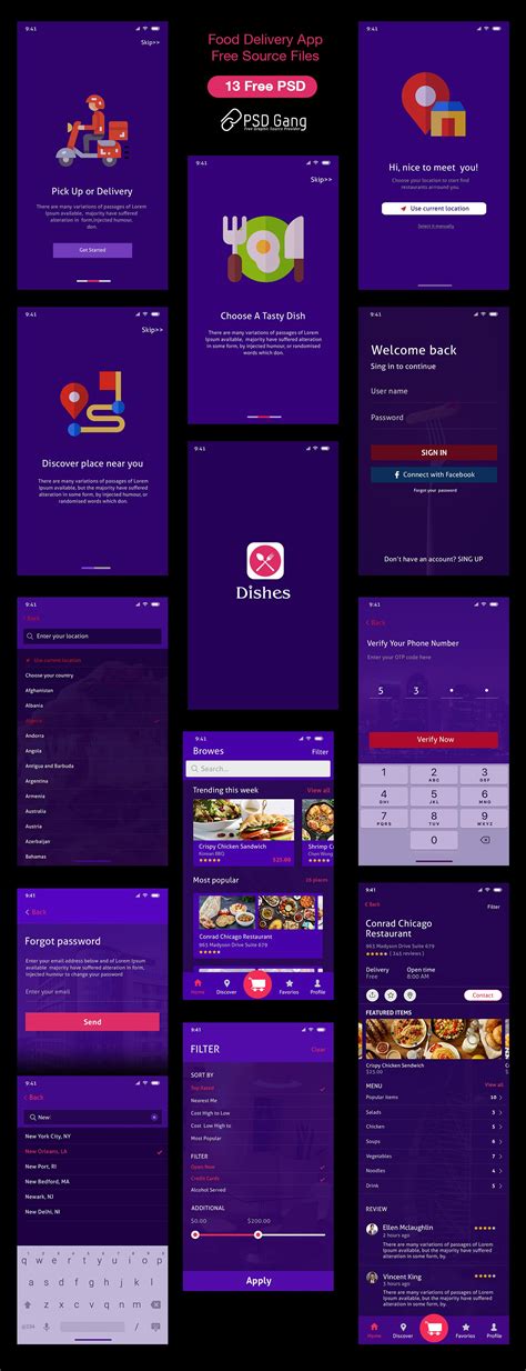 This allows you to choose the best liquor our app is compatible with all the smartphone operating system. Food delivery near me Mobile UI PSD (Dark Theme)