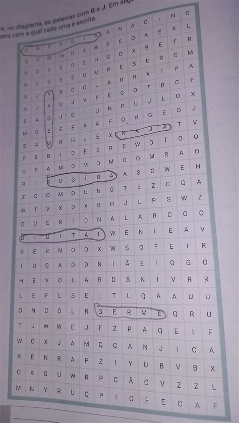 Encontre No Diagrama As Seguintes Palavras