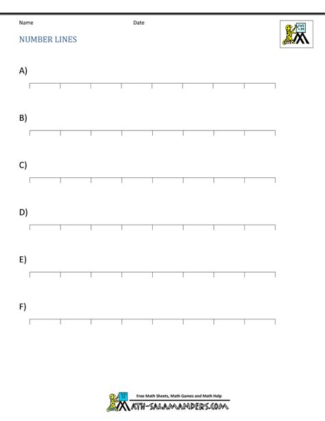 Blank Number Lines 2