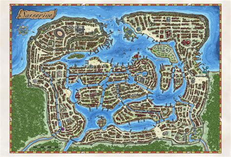 Fantasy Maps By Robert Lazzaretti — My Poster Map Of The Coastal City