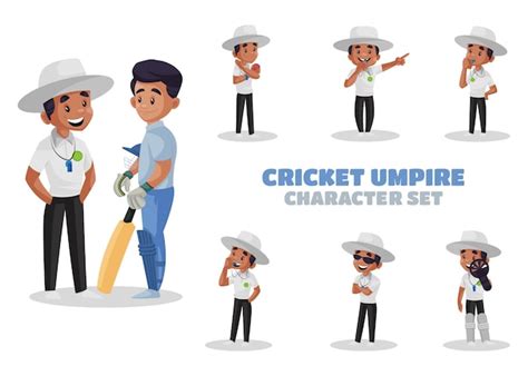 Premium Vector Illustration Of Cricket Umpire Character Set