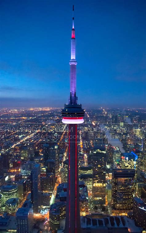 Aerial Photo Toronto S CN Tower At Night