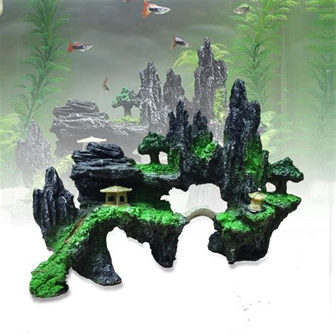 Fish Tank Decoration Rockery Mountain Aquarium Ornament Hiding Cave