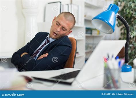 Male Office Worker Sleeping On Job Stock Photo Image Of 3035