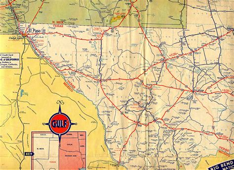 West Texas Road Map Tourist Map Of English