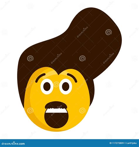 Surprised Retro Emoji Icon Stock Vector Illustration Of Cheerful