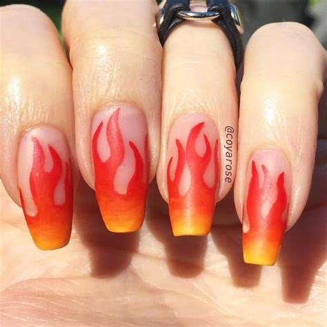 Nail Acrylic Red Flame Nailsaddict Nailitmag Nailsmagazine