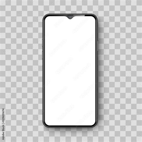Realistic Smartphone Isolated On Transparent Background Phone Template