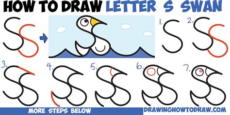 From coaches and fans to police offi. How to Draw Cartoon Goose Floating on Water from Letter S ...