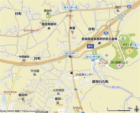 針インター（奈良市地点名）の住所・地図｜マピオン電話帳