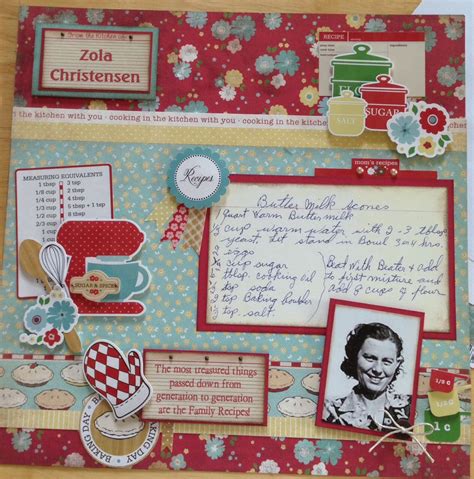 Capture your family's favorite dishes as gifts or keepsakes to be passed down. Recipe Scrapbook layout - LOVE! Echo Park Homemade with ...