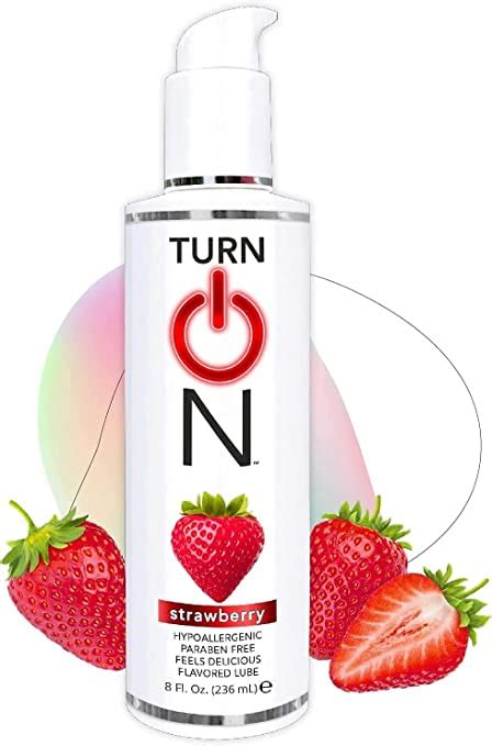 Turn On Strawberry Flavored Tasty Sex Lube 8 Ounce Premium Personal Lubricant Long