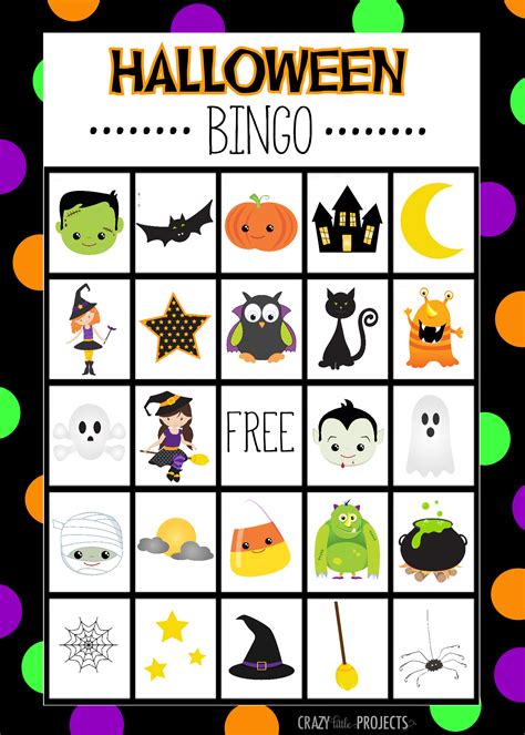 Free printable cards for kids. Free Printable Halloween Bingo Game